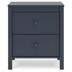 the night stand has two drawers and one drawer is open to reveal an empty space