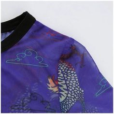 p>PRODUCT DETAILS:Material: Polyester.Spandex Blue Stretch Nylon Tops, Casual Blue Nylon Tops, Mesh Top Long Sleeve, Egirl Clothes, Dragon Print, Polyester Spandex, Mesh Top, Long Sleeve Tshirt Men, Mesh