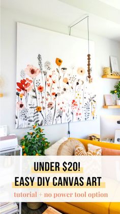 an easy diy canvas art project for under $ 20