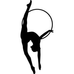 the silhouette of a woman doing aerial acrobatics with a hoop