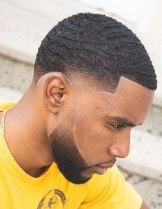 Taper Waves Haircut, Temper Fade, Short Hair Black Men, Temple Fade Haircut, Fade Haircut Men, Afro Haircuts, Fade Haircut With Beard, Temple Fade