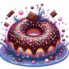 a donut with chocolate and sprinkles on it