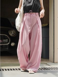 SKU CY-!125458 Material Chinlon Style Loose Feature Elastic Neckline / Occasion Casual , Stylish Seasons Spring，Summer Type Pants Color Black,Pink Size S,M Size Chart: Please consult the size chart we provide for this item's measurements to help you decide which size to buy. Please note: There may be 1-3cm differ due to manual measurement. CM Hips Length Waist S 120 104 66 M 124 105 70 Chic Baggy Parachute Pants For Summer, Spring Baggy Wide-leg Parachute Pants, Solid Wide-leg Parachute Pants For Summer, Solid Color Wide-leg Parachute Pants For Summer, Solid Color Summer Wide-leg Parachute Pants, Summer Wide Leg Solid Parachute Pants, Baggy Ankle-length Pink Pants, Baggy Parachute Pants For Summer, Pink Baggy Ankle-length Pants