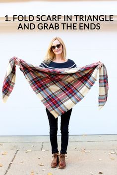 Blanket Scarf Tutorial, Blanket Scarf Outfit, Scarf Outfit Winter, How To Wear A Blanket Scarf, Ways To Tie Scarves, Hair Volleyball Hairstyles, Scarf Ideas, Blanket Scarves