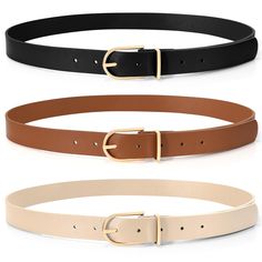 PRICES MAY VARY. ❤【High Quality Material】SUOSDEY belts for women are made of high quality faux leather, smooth surface, comfortable touch, and can be used for a long time. ❤【Classic Gold Buckle】Black belts for women come with fashionable and chic gold alloy pin buckle, adding more bright colors to your outfit and never go out of style. ❤【Womens Belts Size】The width of womens belts for jeans is 1.1 inch. There are 5 lengths to choose from. For more detail, please check our size chart. ❤【Belt Clot Cloth Belt, Branded Belts, Gold Alloys, Classic Gold, Brown Beige, Belt Size, Leather Belts, Black Belt, Belts For Women