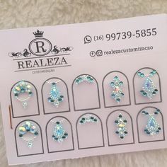 CARTELÃO DE JOIAS DE UNHAS 5 PARES - CA0008 - comprar online Crystal Placement, Crystal Nails, Manicure Y Pedicure, Art How, Peaches, Face Painting