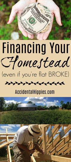 a person holding money in their hands with the words, finance your homestead even if you