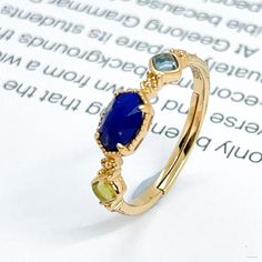 DETAILS * Gemstone: Natural Lapis Lazuli * Metal: Sterling Silver with Micro Gold Plating. Micro gold plating is more than 20 times thicker than regular plating. SHIPPING * Posting with tracking. * Please leave your phone number for safe posting. Silver Ring For Women, 925 Silver Ring, Classic Elegant, Ring For Women, 925 Silver Rings, Stackable Rings, Gemstone Ring, Sterling Silber, Gold Plating