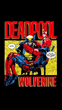 Comic Tshirt Design, Deadpool Design, Wolverine Poster, Wolverine Comic Art, Superhero Tshirt, Deadpool T Shirt