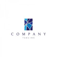 the logo for company tagline, which is designed to look like an abstract blue square