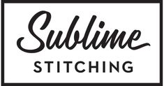 the sublime stitching logo is shown in black and white