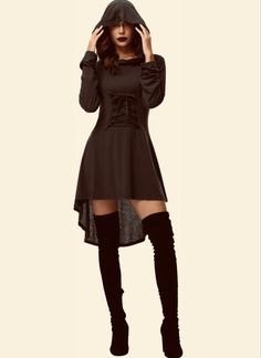 Amazon.com: YAOHUOLE Womens Renaissance Costumes Hooded Robe Lace Up Vintage Pullover Halloween Party Dresses : Clothing, Shoes & Jewelry Gothic Medieval, Halloween Party Dress, Fairytale Fashion, Vintage Pullover, Hooded Robe, Vintage Pullovers, Garment Industry, Halloween Dress, Halloween Women