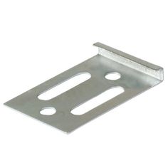 an aluminum plate with two holes on the bottom and one hole in the middle for mounting