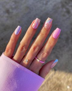 Vacation Nail Art, Unghie Sfumate, February Nails, Heart Nail, Summery Nails, Cute Gel Nails, Vacation Nails, Pastel Nails, Heart Nails