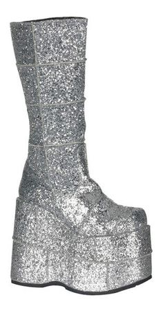 STACK-301G Silver Platform Shoes Boots, Demonia Boots, Alternative Shoes, Demonia Shoes, Punk Patches, Festival Shoes, Catty Noir, Punk Boots, Gene Simmons