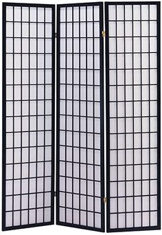 ACME 02284 71-Inch-High Black Wood Folding Screen Black Room Divider, Shoji Screen Room Divider, Black Rooms, Shoji Screen, Wood Screens, Japanese Woodworking, Folding Room Dividers, Wooden Screen, Love Chair