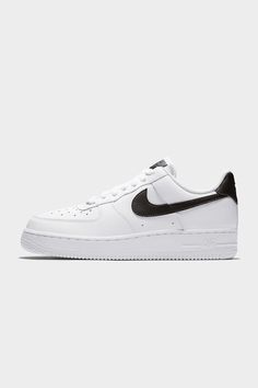 The '82 Icon Gets Refreshed With These Women's Air Force 1 '07 Lv8 Trainers From Nike. In A White And Black Colourway, These Low-Profile Sneakers Have A Premium Leather Upper For Durable Comfort And Premium Wear. They Feature A Rounded Toe With Breathable Forefoot Perforations, As Well As A Tonal Lace Up Fastening To Lock You In. Sat On A Tonal Midsole, These Sneakers Are Equipped With Nike's Legendary, Encapsulated Air Unit For Ultra-Light Cushioning And Maximum Comf. They H Tsitp Dr, Black Tick, Air Logo, Dr Wardrobe, White Nike Shoes, White High Tops