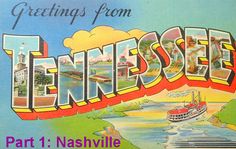 an old postcard with the word tennessee painted on it