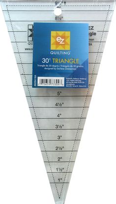 a triangle ruler is shown with the measurements for each piece in it's package