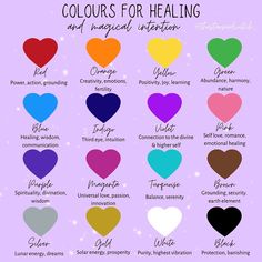 A L I C E on Instagram: “💜 COLOURS FOR HEALING & MAGICAL INTENTION 💜 #colourhealing #colorhealing #colourmagic #candlemagick #magicalintentions” Colour Magic Witch, Manifestation Colours, Colour Magick, Incense Magic, Witch Info, Leotard Designs, Candle Colors, The Colour Of Magic, Colour Magic