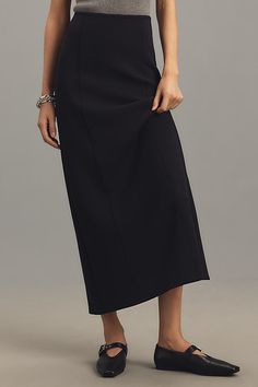 Polyester, rayon, elastane Pull-on styling Machine wash Imported | Scuba Column Maxi Skirt by Anthropologie in Black, Women's, Size: XS, Polyester/Rayon/Elastane Elegant Skirt With 4-way Stretch For Work, Elegant Workwear Skirt With 4-way Stretch, Elegant 4-way Stretch Maxi Skirt, Fitted Versatile Maxi Skirt For Work, Versatile Fitted Maxi Skirt For Work, Chic Long Elastane Skirt, Versatile Pencil Skirt In Elastane, Versatile Elastane Pencil Skirt, Workwear Elastane Maxi Skirt