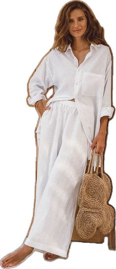 Summer Closet, Summer Pants, Linen Set, White Clay, Linen Pants, White Linen, Skirt Pants, Short Pants, Short Tops