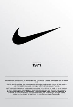 an advertisement for the nike brand with a black and white image of a logo on it