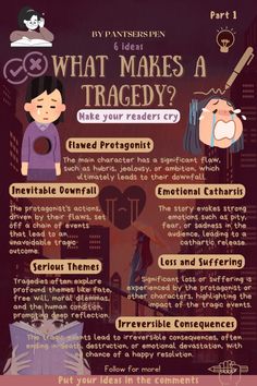 What make a story a tragedy tips and sad inspiration for your novel. makesExplore the key elements that make a story a tragedy! Learn how tragic flaws, doomed protagonists, and heartbreaking endings create emotional impact. Discover tips on writing tragic narratives that resonate with readers and leave a lasting impression. Perfect for writers who want to understand the essence of tragic storytelling and craft compelling, emotional plots. #TragicStory #WritingTragedy #EmotionalWriting #StorytellingTips #TragicFlaws #DoomedProtagonists #WritingCommunity Character Sheet Writing, Writing Outline