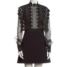 Details: - Designer: Self-Portrait; - Style: Lace Pattern Mini Dress; - Size: 4; - Designer Can Run Small Through Bust And Waist; - Condition: Excellent, Clean; - Color: Black; - Long Sleeve, Mock Neck; - Exposed Zip Closure At Back; - Approx. Measurements: Bust 30" / Waist 26" / Hip 28" Length 32" - Imported. Thank You For Your Interest In This Item. Black Mini Dress With Sheer Sleeves For Work, Designer Black Dress For Fall, Designer Black Cocktail Dress, Luxury Black Dress For Spring, Luxury Black Spring Dress, Designer Black Mini Dress For Cocktail, Designer Black Mini Dress, Designer Black Dresses For Spring, Luxury Black Mini Dress For Spring