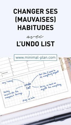 L'undo list est un outil simple et puissant pour changer vos mauvaises #habitudes ! Voici comment utiliser l'undo list pour développer de bonnes habitudes ! Simple Notebook, Journal Organization, Everything Stays, Saying Sorry, Bullet Journal Spread, Project Plans, Blog Article, Bullet Journaling