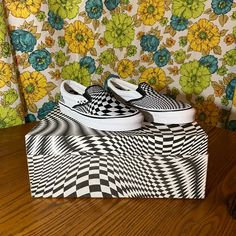 Vans X End Vertigo Collab Slip On Leather Loafer Shoes. Men’s Size 6 Women’s Size 8. Brand New Never Worn #Vans #End #Leather #Slipon #Loafers Vans Theme Bedroom, Vans Patchwork Slip On, Zebra Print Vans, Vans Slip On Artwork, Bad Bunny Vans, Vans Black And White, Leather Loafer Shoes, Shoes Vans, Mens Vans