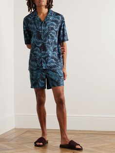 EXCLUSIVE AT MR PORTER. Onia's shirt is made from breezy voile so it'll feel cooling in warm weather. Cut for a relaxed fit, it has a camp collar and is patterned with an intricate botanical print. Style yours with the matching swim shorts on holiday. Blue Short Sleeve Top For Leisure, Blue Relaxed Fit Camp Shirt For Beach, Blue Relaxed Fit Camp Shirt For Beach Season, Relaxed Fit Short Sleeve Beachwear Shirt, Blue Beachwear Shirt For Vacation, Blue Relaxed Fit Shirt For Beach Season, Relaxed Fit Blue Shirt For Beach Season, Relaxed Fit Beachwear Shirt For Vacation, Relaxed Fit Camp Shirt For Vacation