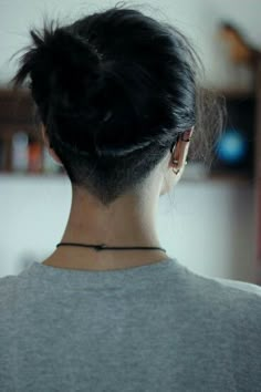 Sideburn Haircut, Small Undercut, Undercut Ideas, Buzzed Hair, Short Hair Bun