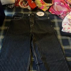 Size 2 Dark Denim Pinstripe Jeans Pinstripe Jeans Outfit, Pinstripe Jeans, Denim Color, Jeans Outfit, Colored Denim, Dark Denim, Denim Shop, Princess Polly, Jean Outfits