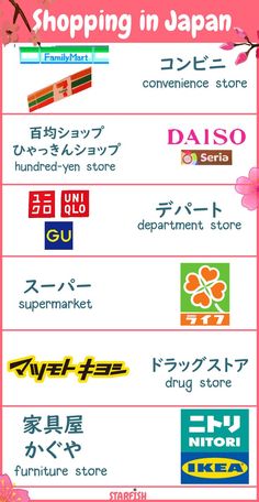 an image of japanese shopping in japan with the words'shopping in japan'written below it