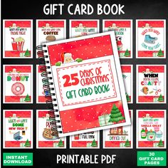 the 25 days of christmas printable gift card book