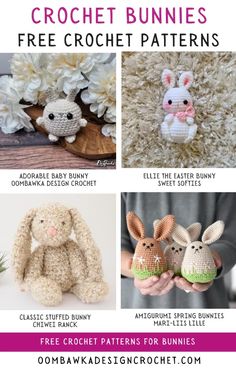 crochet bunny patterns are featured in this article