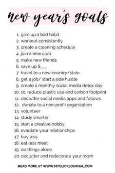 Goals Checklist, Detox Day, New Year New Me, Year Resolutions, Relationship Help, Visual Statements