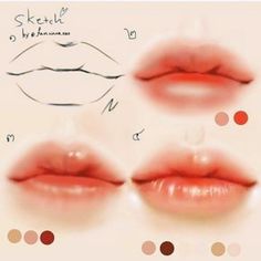 the lips are different colors and shapes