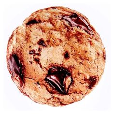 a chocolate chip cookie on a white background