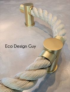 an image of a rope that is attached to a wall mounted faucet with the words eco design guy on it