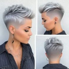 Women Very Short Hairstyles, Short Shaved Pixie Haircuts, Short Hairstyle Cut Women, Short Hair Fades Women, Womens Short Hair Undercut, Phohawk Women, High Fade Women Haircut Short, Short Shaved Hairstyles For Women, Short Sassy Pixie Haircut