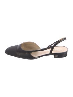 Chanel Calfskin Slingback FlatsBlackInterlocking CC LogoSemi-Pointed Toes with Grosgrain TrimIncludes Box & Dust BagDesigner Fit: This style typically runs narrow and a half size to a full size small. Designer Gifts, Flat Sneakers, Cc Logo, Louboutin Shoes, Christian Louboutin Shoes, Sweater Accessories, Sneakers For Sale, Handbags On Sale