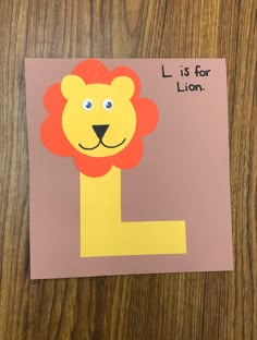 the letter l is for lion made from construction paper