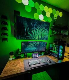 Setup dekstop inspiration Couple Gaming Room Setup, Gamer Room Design, Gaming Bedroom, Game Setup, Gaming Desk Setup, Pc Gaming Setup, Setup Ideas, Gaming Room Setup