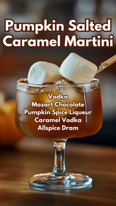 Pumpkin Salted Caramel Martini Fall Cocktails Caramel Vodka, Pumpkin Spice Liquor Recipes, Martini Variations, Vanilla Pumpkin Spice Espresso Martini, Pumpkin Cream Liqueur Recipes, Pumpkin Liquer Cocktails, Pumpkin Cocktails, Salted Caramel Martini, Caramel Martini