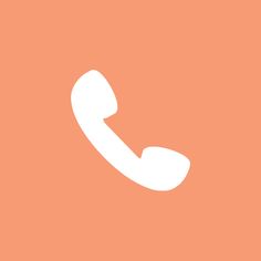 an orange background with a white phone on the top right hand corner that says, ` `