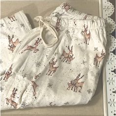 Charming Mama And Baby Deer Pajama Pants In A Soft Organic Knit Cotton With A Pull String Waist. Pre-Owned But Never Used. In Like New Condition. Woman’s Size Large Deer Pajamas, Elsa Shirt, Mama And Baby, Burts Bees Baby, Flannel Pajama Pants, Cookie Party, Pj Pants, Baby Deer, Baby Bee