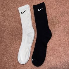 New Without Tags. Came From Random Packs Of Nikes Socks I’ve Bought And Never Got Around To Wearing, Kinda Piled Or Dusty From Poor Drawer Storage #74 Nike Socks Men, Black Nike Socks Aesthetic, Pack Of Nike Socks, White And Black Nike Socks, Boys Nike Socks, Black Nike Socks, White Nike Socks Pack, White Nike Socks, Dri Fit Socks