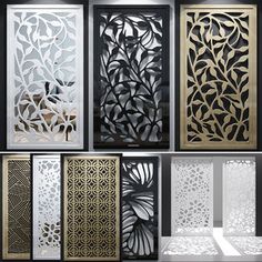 laser cut screens with different patterns and shapes